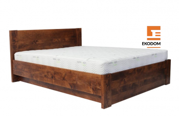 łóżko dębowe Boden Plus z pojemnikiem Ekodom logo